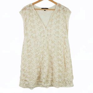 Anthropologie Sanctuary Lace Sleeveless Sheer Top Blouse Size Small